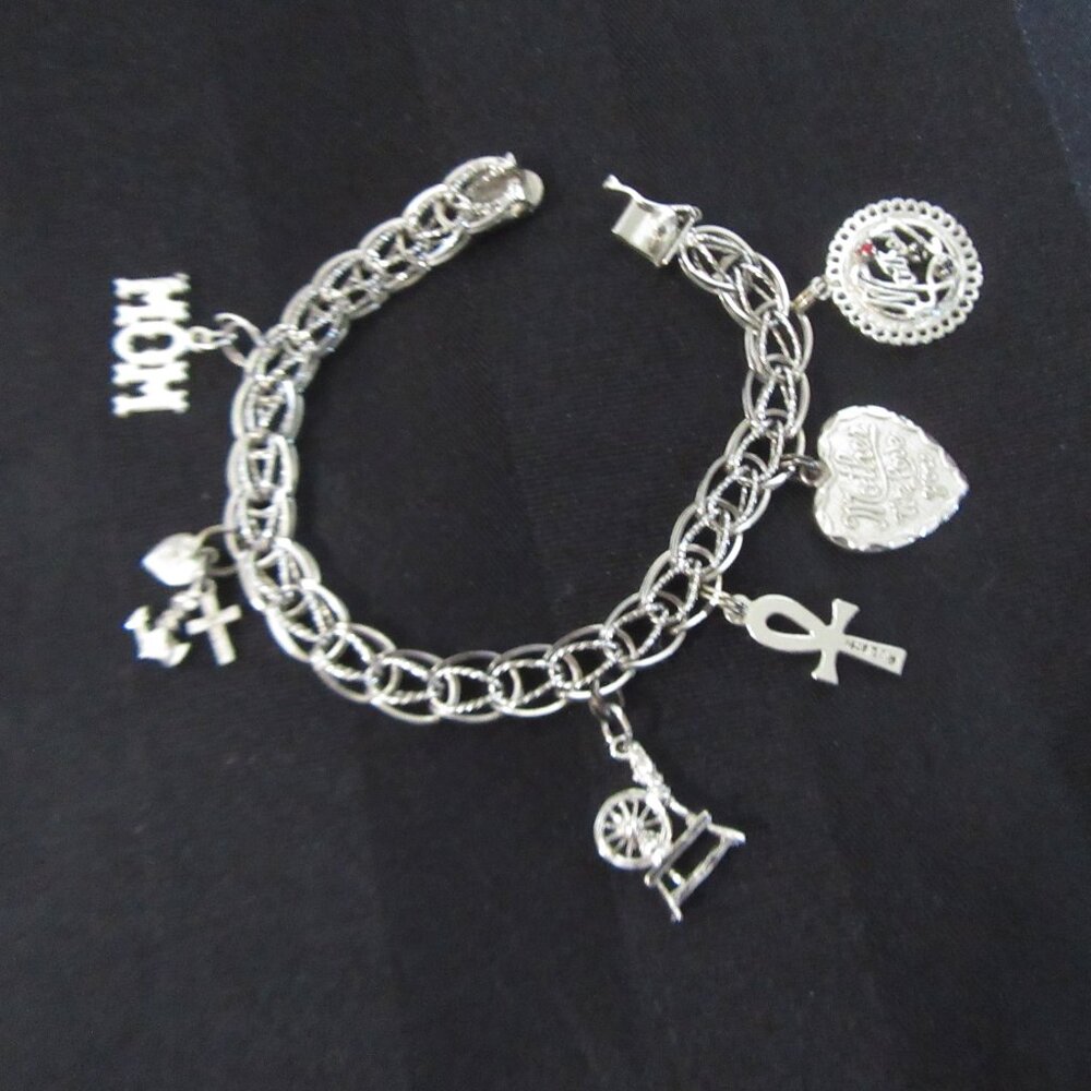 Vintage Sterling Silver Charm Bracelet DS "Mother"